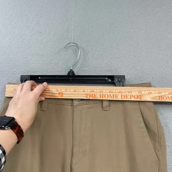 34 Heritage Pants Mens 32x32 Brown Verona Mid Rise Slim Leg Chino Stretch Casual - Picture 7 of 16